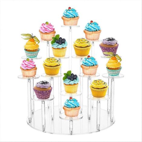 Présentoir à cupcakes réutilisable pour 16 cupcakes, idéal pour les desserts. (1/5)