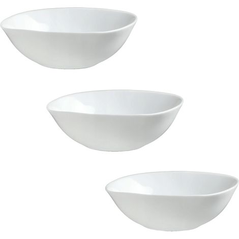 Bol para ensalada, de vidrio, 16 cm de diámetro, apto para sopas y aperitivos, elegante color blanco, certificado CE/UE. (1/5)