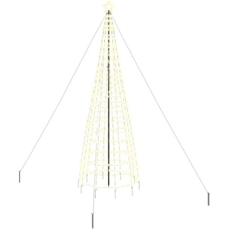 Arbre de Noël,Sapin de Noël LED avec piquets au sol Blanc chaud 400 cm Fer CFW59473 (1/5)