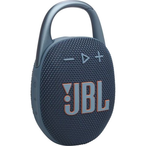JBL Clip 5, Enceinte Bluetooth ultra-portable, mousqueton intégré, son JBL Pro, basses percutantes, 12 heures d\'autonomie, fonction Playtime Boost, résistante à l\'eau et à la poussière IP67, en bleu (1/5)