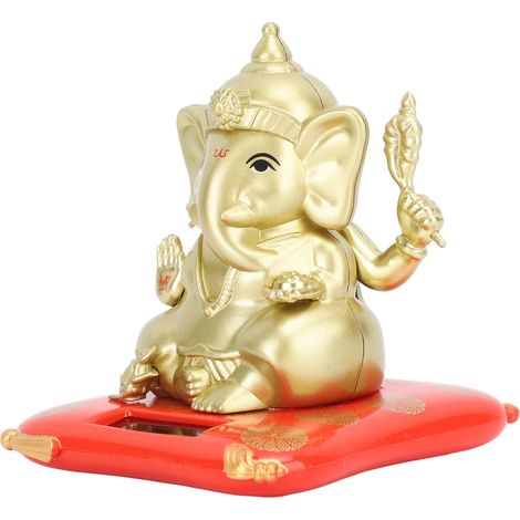 Éléphant solaire oscillant danseur doré, jouet de voiture écologique raffiné, figurine décorative pour tableau de bord, cadeau amusant (1/5)
