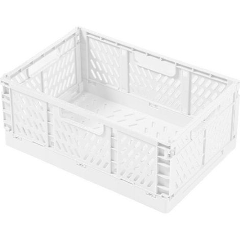 Lot de 1 boîtes de rangement pliables en plastique solides, panier pliable en plastique, panier de rangement pliable, panier en plastique, chambre à coucher, bureau (2214.88.7cm) (1/5)