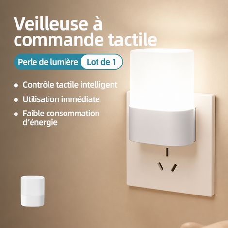Veilleuse LED Prise 220V Capteur Crépusculaire Lampe Nuit Chambre Couloir blanc perle (lot de 1) 40 g – Livraison gratuite