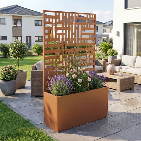 Fioriera con Spalliera Bernalda a 4 Rotelle 146 x 83 x 31 cm - (1/5)