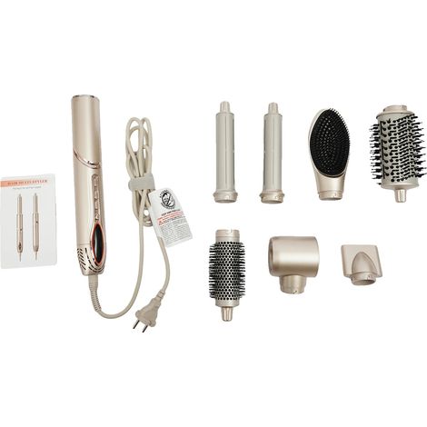 Brosse Sèche-Cheveux, 1400W de Puissance, Réglages de Température Multiples, Champagne (1/2)