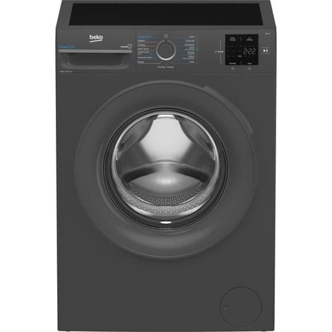 Beko – Lave-linge 9 kg – Induction – 1200 trs/min – Classe A – Technologie EnergySpin – Design noir