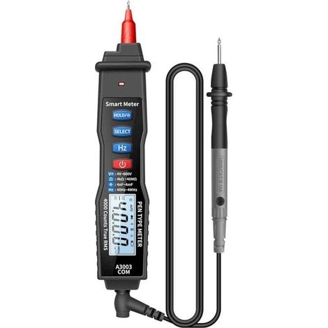 Multimètre numérique portable de type stylo 4000 points testeur de capacité de tension AC/DC NCV A3003 (noir),de (1/4)