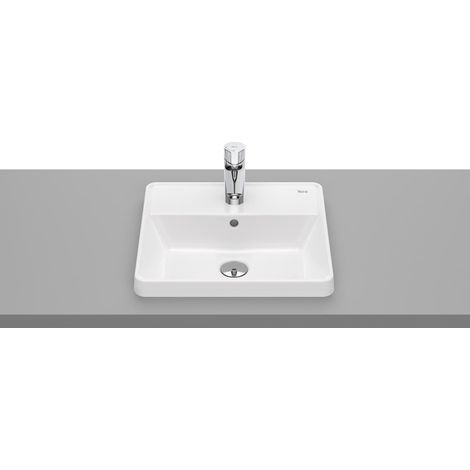 Lavabo à poser avec trou pour robinet SQUARE THE GAP - ROCA Dimensions : 420x390x130 mm