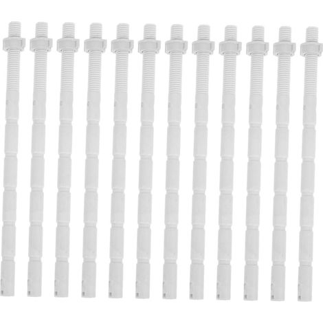 12 Tiges de Remplacement pour Bouton Poussoir Wc, Plastique Blanc (1/5)
