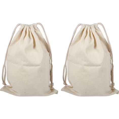 Unbleached Cotton Drawstring Storage Bag, Lined Laundry Basket, Large Capacity for Home Use, Travel, Camping (1/5)