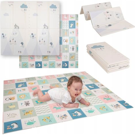 Tappetino da gioco per bambini KiddyMoon, tappetino per gattonare a doppia faccia, tappetino in schiuma per bambini, tappetino da gioco per bambini, motivo adatto ai bambini, parco giochi, comodo, per (1/5)