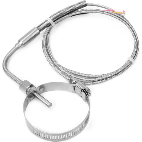 Sonde coudée en acier inoxydable avec cercle rétractable, capteur de température de type K, ligne de 1 m/3,3 pieds (1/5)
