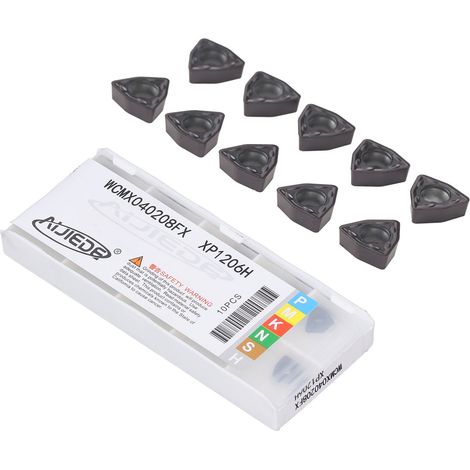 Lot de 10 plaquettes de tournage en carbure pour tour CNC, compatibles avec les porte-outils de tournage indexables WCMX040208FX (1/5)