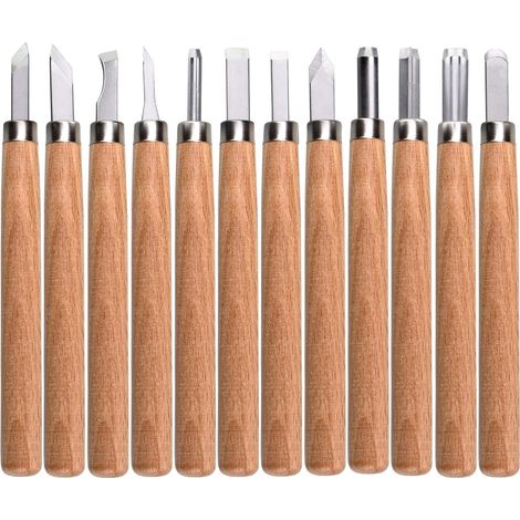 12-teiliges Holzschnitzwerkzeug-Set mit Aufbewahrungsbox aus Kunststoff, Mini-Holzmeißel für Anfänger, Erwachsene und Kinder (1/5)