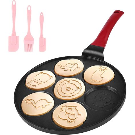 Poêle anti-adhésive pour crêpes 26 cm avec sept trous, crêpes maker avec gaz, poêle à oeufs frits, Omelette, crêpes, hamburger (1/5)