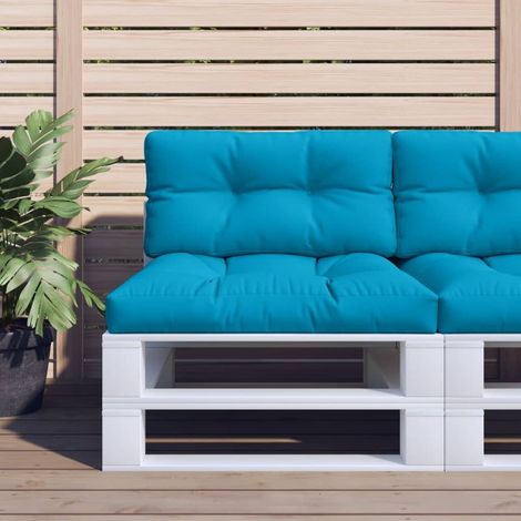 Cojín para sofá de palets de tela azul claro 80x40x12 cm