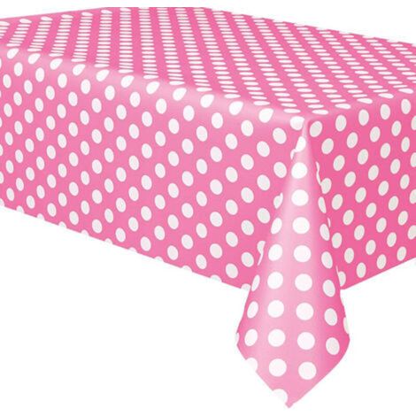1 Stück (rosa) rechteckige Tischdecke mit Polka-Dots, 137 x 183 cm