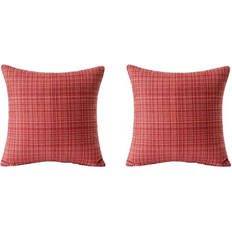Lot de 2 housses de coussin d'extérieur imperméables 18x18, style ferme-- (1/5)