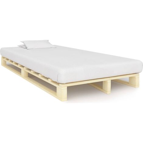 Cadre de lit de palette sans matelas bois pin massif 120x200 cm