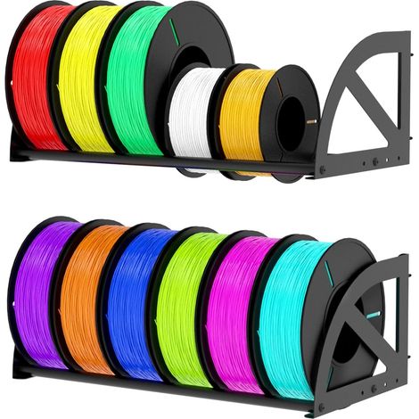 Étagère de Stockage Filament Imprimante 3D, 2 Pièces Support de Bobine Filament Métal de Montage Mural, Étagère Murale pour Stockage Filament PLA pour Maison Bureau L'atelier (1/5)