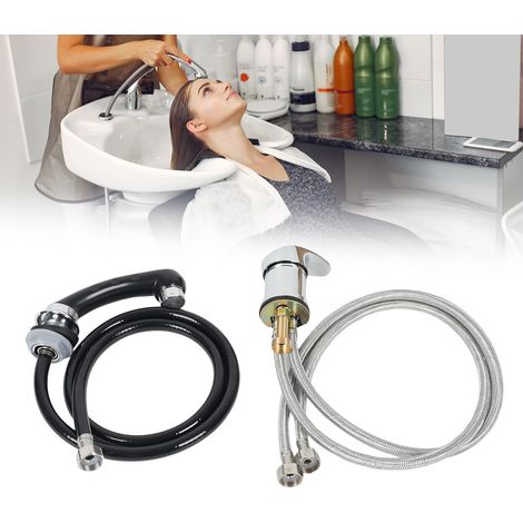 Ensemble de robinets, mitigeur pour salon, pommeau de douche, douchette avec tuyau, robinet et tête de pulvérisation, robinet d'eau chaude et froide, avec tuyau de douche, robinet de coiffeur (1/5)