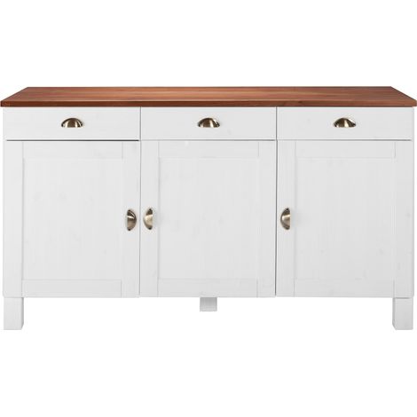 Toscana-Cabinet 3 doors 3 drawers in white honig