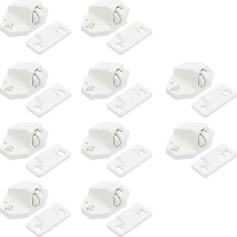 10 jeux de pièces de verrouillage sphériques blanches résistantes en plastique pour portes de placard (1/5)