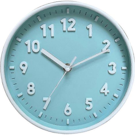 Horloge murale moderne et simple de 20 cm (8 pouces), couleur bonbon, silencieuse, pour l'heure, décoration (1/5)