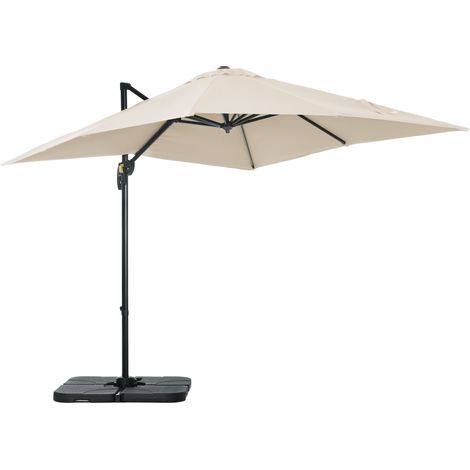 Parasol déporté carré inclinable 2,5x2,5 m, modèle polyvalent (1/5)