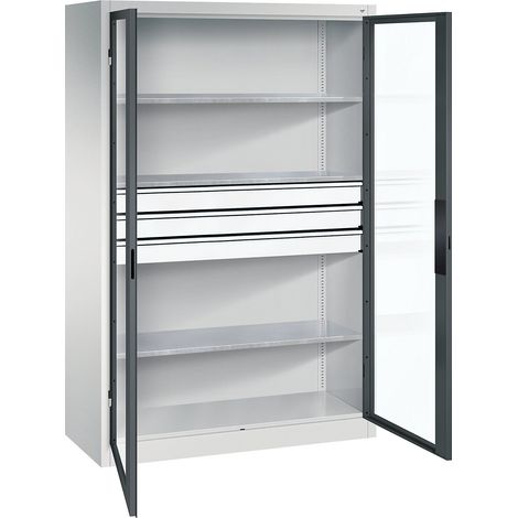 DENIOS, Armoire vitrée à portes battantes, h x l x p 1950 x (1/4)