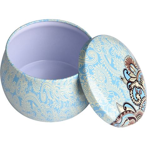 Boîte de rangement en fer-blanc, boîte métallique pour la maison et la cuisine, idéale pour le thé, le café, les bonbons, les bijoux et les cadeaux (B) (1/4)