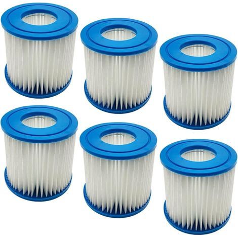 Lot de 6 spas pour Spa de Type D VII, Pompe à Cartouche de Rechange Compatible avec Best-Way la Cartouche filtrante pour Intex Type D piscines thermales, 4,21 x 3,74 x 2,05'' (1/5)