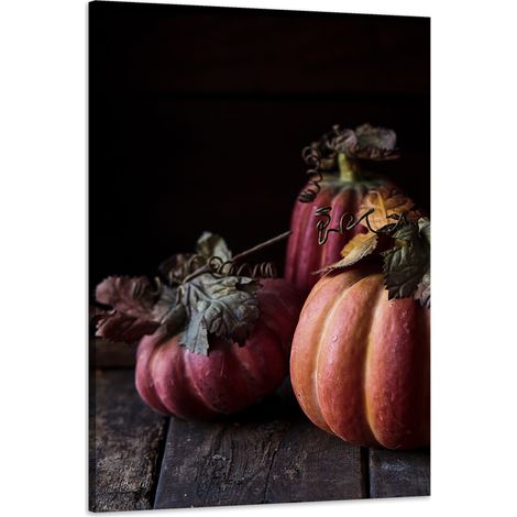 Stampa su tela "Cucina, zucche, banane, autunno" 60x90