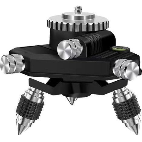 Adaptateur métallique rotatif à 360° pour niveau laser – Support pour trépied avec base réglable (1/5)