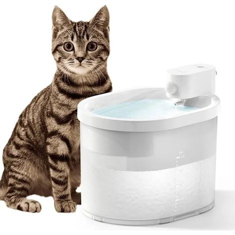 ®Rising FF Fontaine à eau sans fil pour animaux de compagnie, fontaine à eau silencieuse pour animaux de compagnie (1/5)