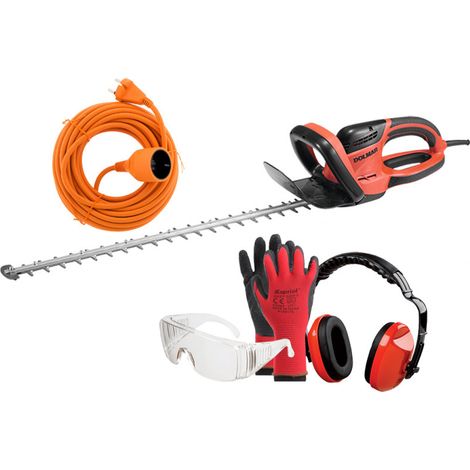 PACK - DOLMAR Taille-Haie Électrique 670W - Lame 65 cm HT6510 + Rallonge de Jardin 20m + Équipements de protection