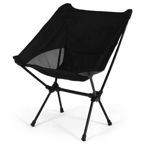 Petite chaise de camping pliante compacte pour adultes - 90 kg - Chaise de randonnée légère pour l'extérieur, la pêche, la randonnée, les pique-niques et la plage - Chaise (noire)-ARCAN (1/4)