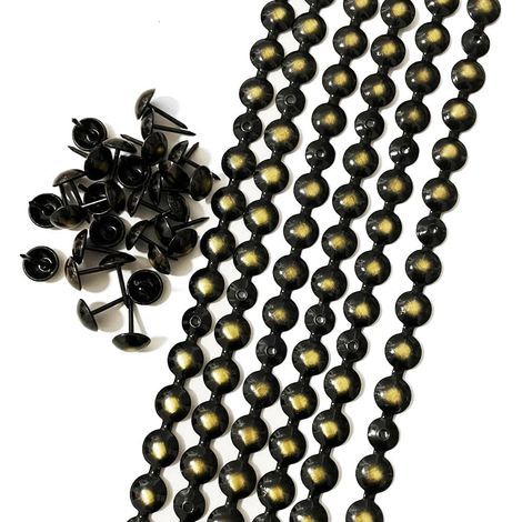 Bandes de clous décoratives plaquées noir de 10 m pour canapés,Accessoires de meubles à faire soi-même (11 mm) (1/5)