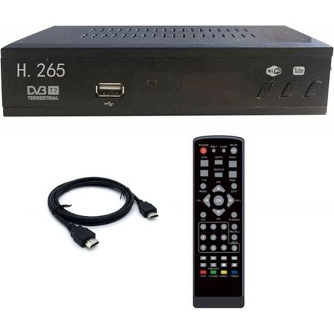DVB T2 HEVC 265 Tuner TV Numérique DVB-T2 1080P Décodeur HD USB Récepteur Terrestre Prise UE (1/4)