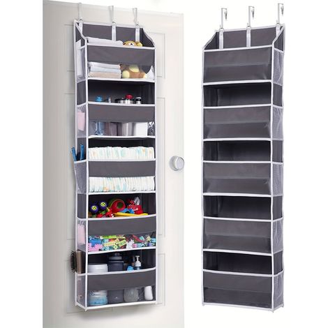 Panier Suspendu Rangement 147 X 38X 17 Cm, Organisateur À Accrocher sur La Porte avec 10 Poches (1/5)