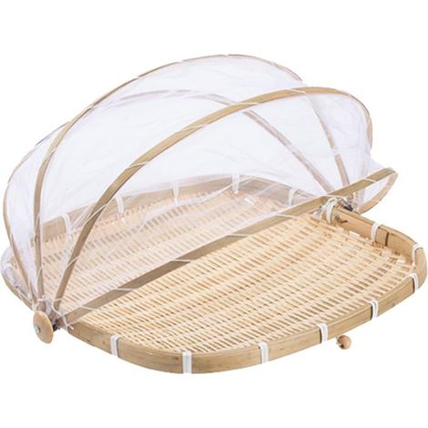 Corbeille À Fruits Et Légumes - Filet De Protection Intégré - Panier De Cuisine En Matériau Naturel - Pour Préparation Et Service De Repas - 1 Pièce