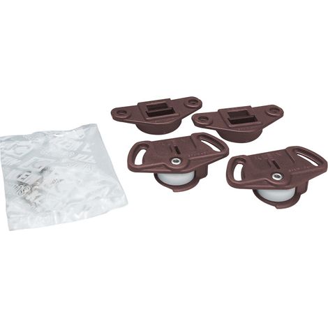 Ferrure roll 12 – Garniture pour porte coulissante – Charge maxi 12 kg – Épaisseur 12 mm – Pose dans trou Ø35x9 mm – Klein