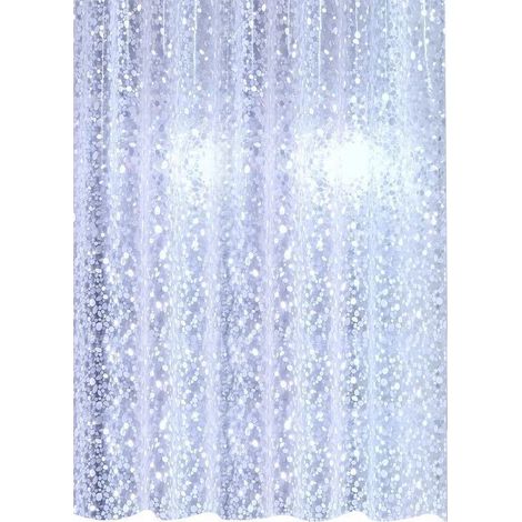 Rideau Douche PEVA Effet Galets 120x200cm, Imperméable anti-moisissure (1/4)