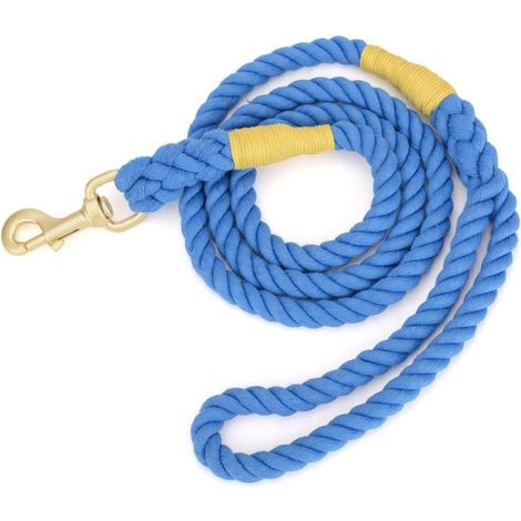 Laisse en corde pour chien, corde tressée de traction multicolore en coton pour chiens de taille moyenne et grande