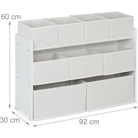 Cómoda de almacenamiento infantil 9 compartimentos prácticos accesible para juguetes libros peluches de MDF blanco 130016475 (1/5)