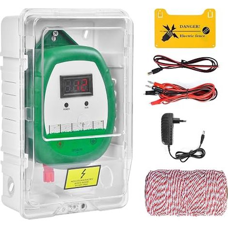 Cloture Electrique pour Animaux, electrificateur de cloture, electrificateur secteur Pour ÉLevage D'Animaux Cheval Vache Moutons, Pour ferme jardin pâturage (Bleu Clôture électrique E) (1/5)