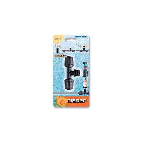 Raccordo a 3 Vie Per Tubo 16 Mm - Filetto M. 1/2", da Claber (1/2)