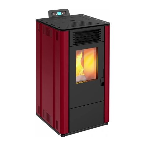 Stufa a Pellet canalizzata Magma Stromboli 9,7Kw A+ Bordeaux