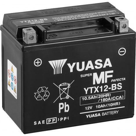 Yuasa – Batterie moto 12V 10.5Ah – Puissance de démarrage 180A – Technologie A.G.M scellée – Sans entretien (1/6)