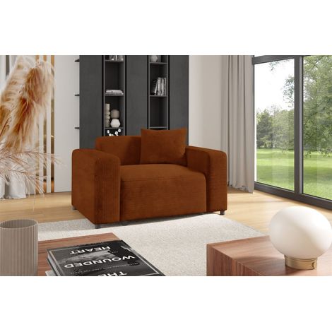 Sessel Designersessel MEGAN in Stoff Poso Rostbraun (1/3)